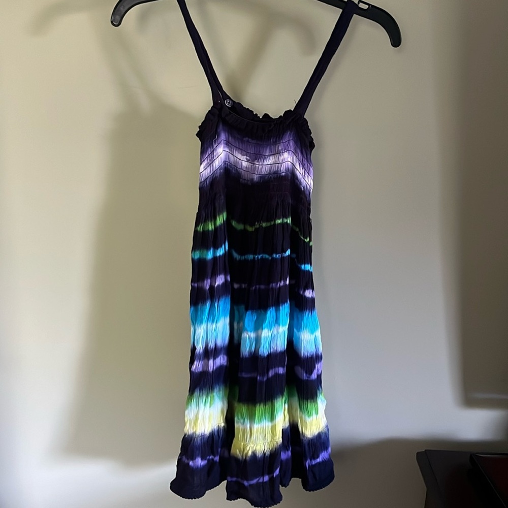 Justice Rayon Sleeveless Tie Dye Stretchy Sundress w/Removable Straps. Size 10